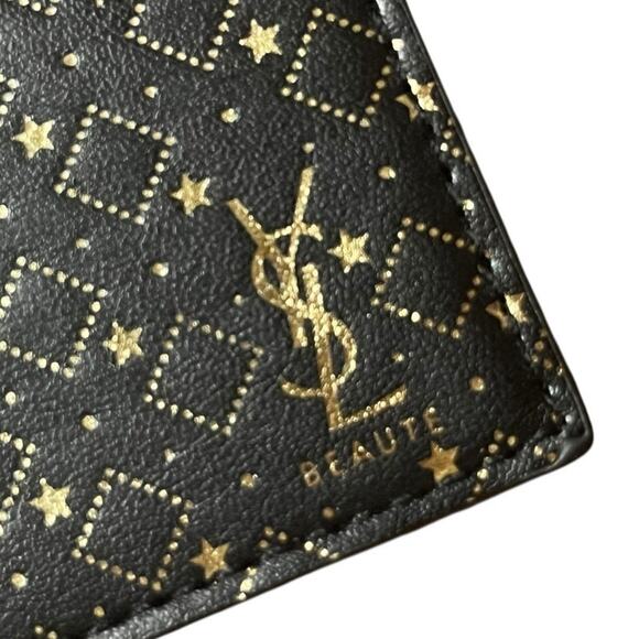 Yves Saint Laurent YSL Beauté Black & Gold Keychain Mirror with Ring - Picture 3 of 4